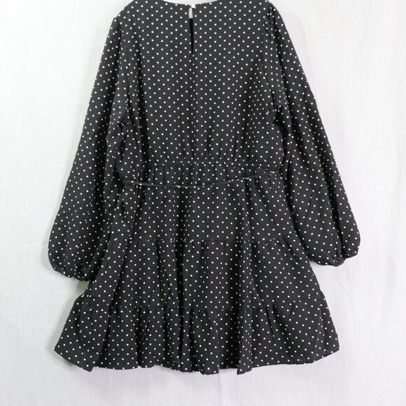 Draper James Polka Dot Ruffle Dress Women’s XXL Black White Long Sleeve Tiered - Picture 11 of 16